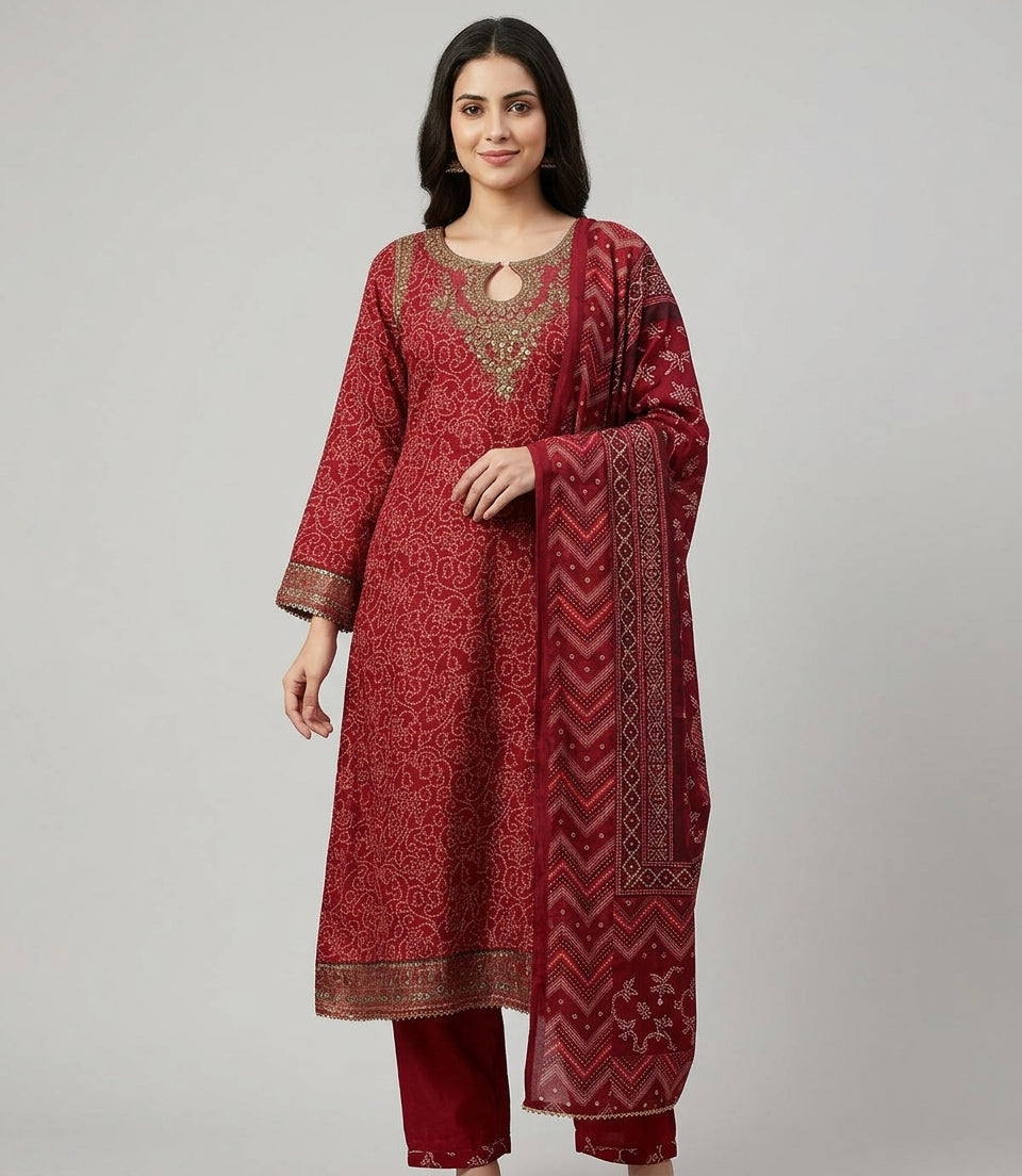 Embroidered 3 Piece Suit