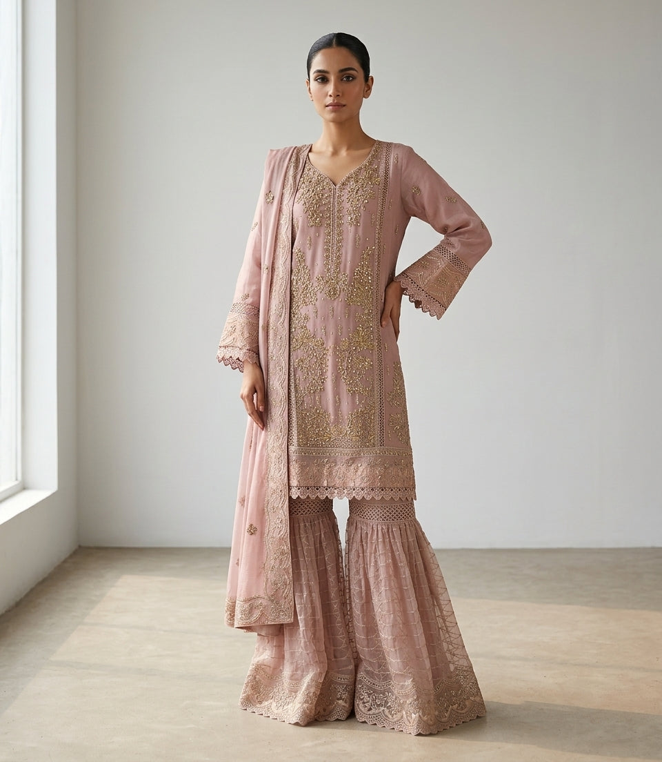 Embroidered 3 Piece Suit