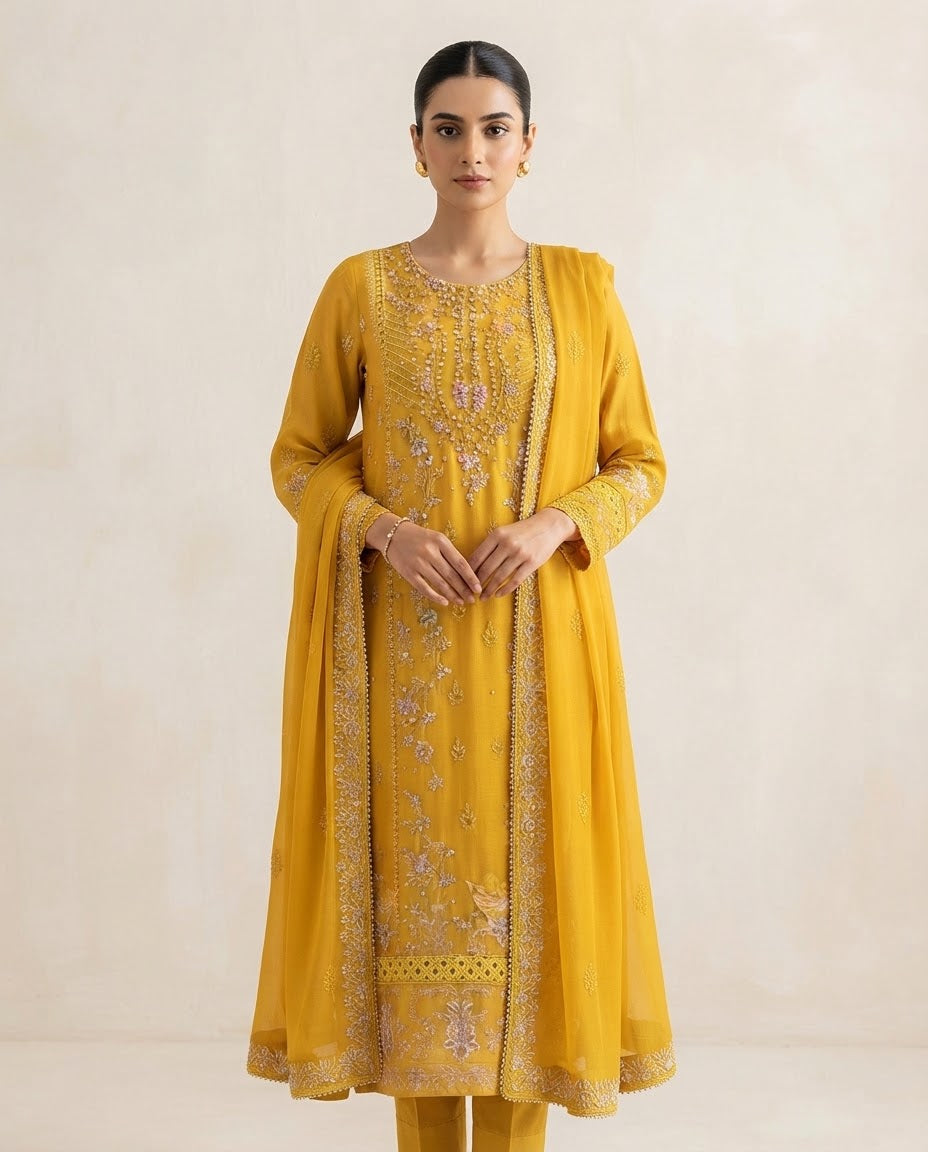 Embroidered Suit 3Pc 1225y