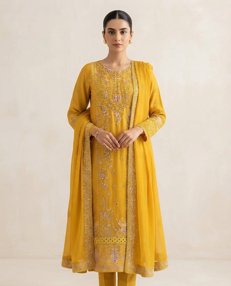 Embroidered Suit 3Pc 1225y