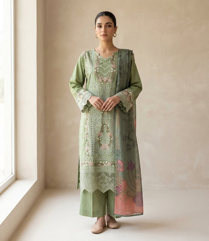 Embroidered 3 Piece Suit