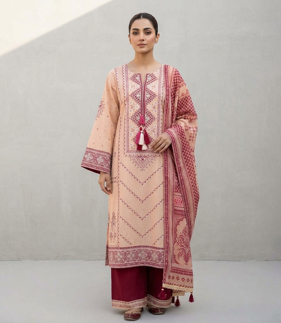 Embroidered 3 Piece Suit