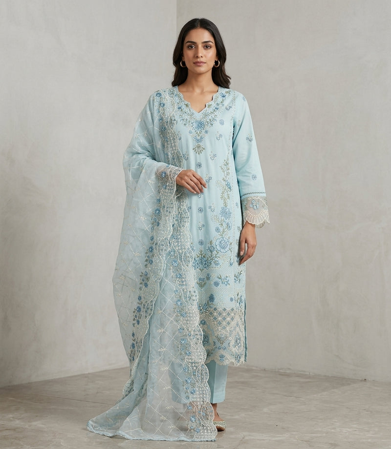 Embroidered 3 Piece Suit