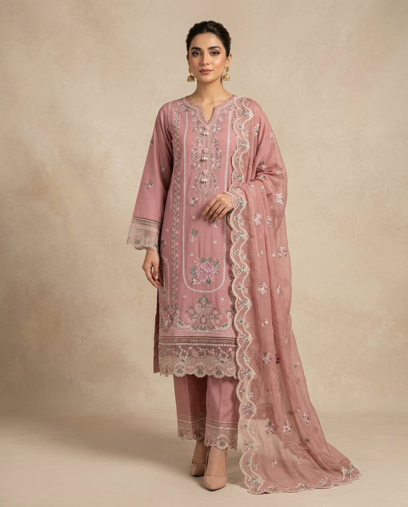 Embroidered 3 Piece Suit