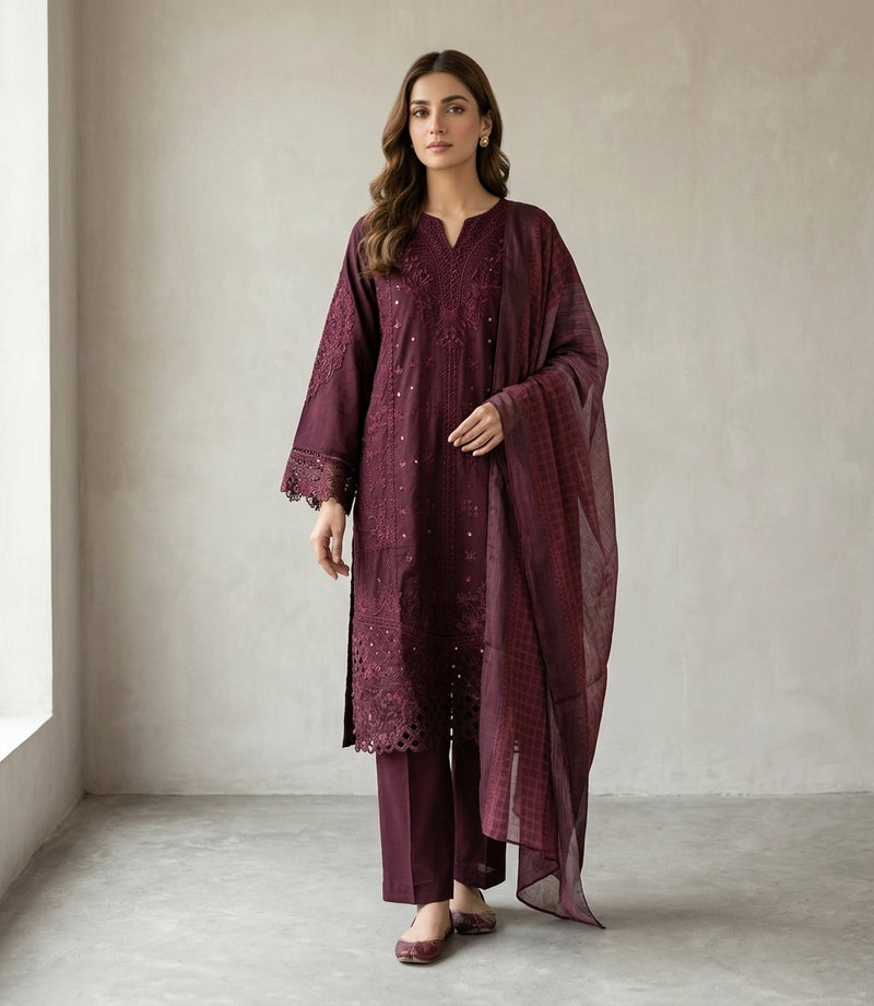Embroidered 3 Piece Suit