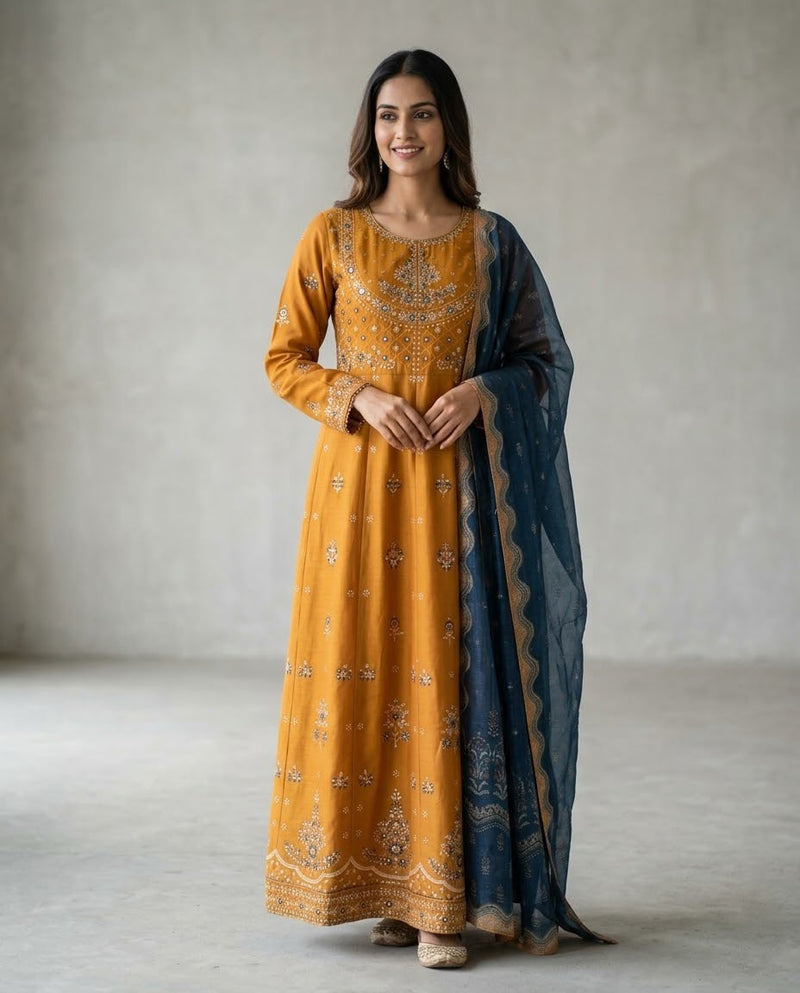 Emboridered 3 Piece Frock Style