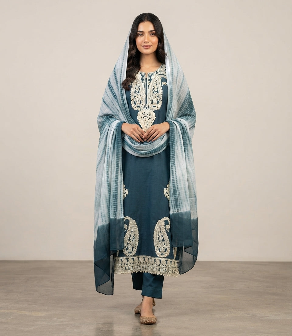 Embroidered Suit 3Pc 1296k