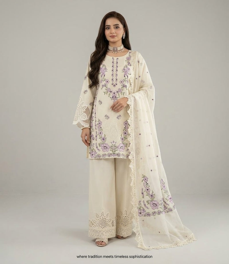 Embroidered Suit 3Pc 1297w