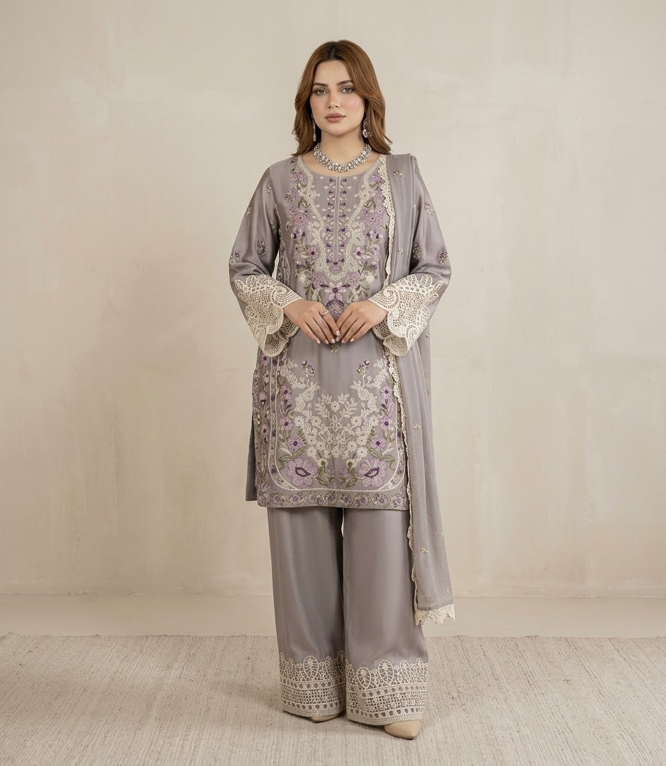 Embroidered Suit 3Pc 1297s