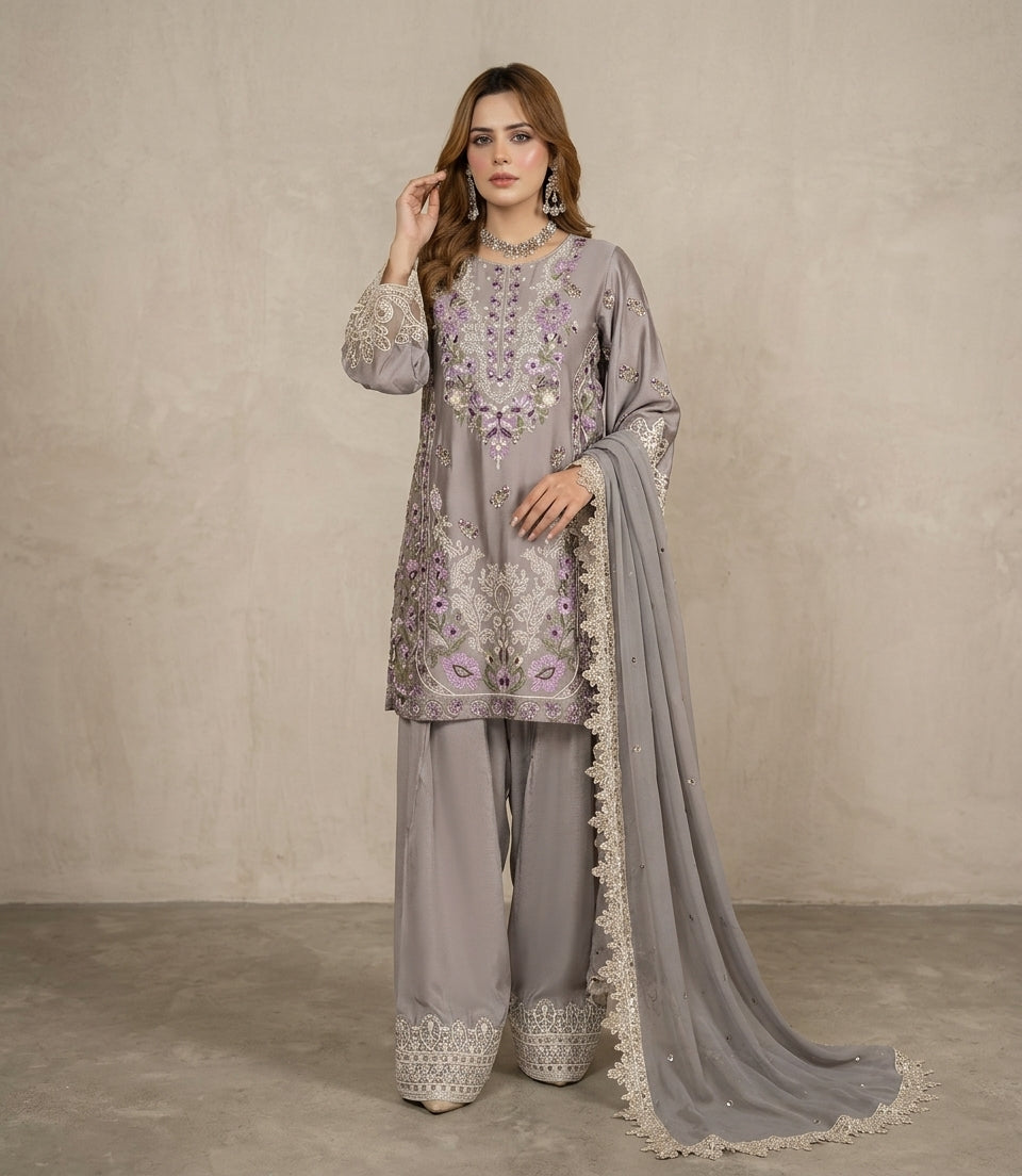 Embroidered Suit 3Pc 1297s