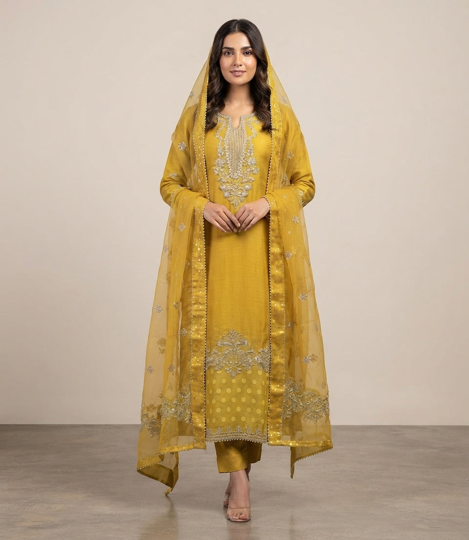 Embroidered Suit 3Pc 1297y