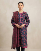Printed Khaddar Suit 3Pc